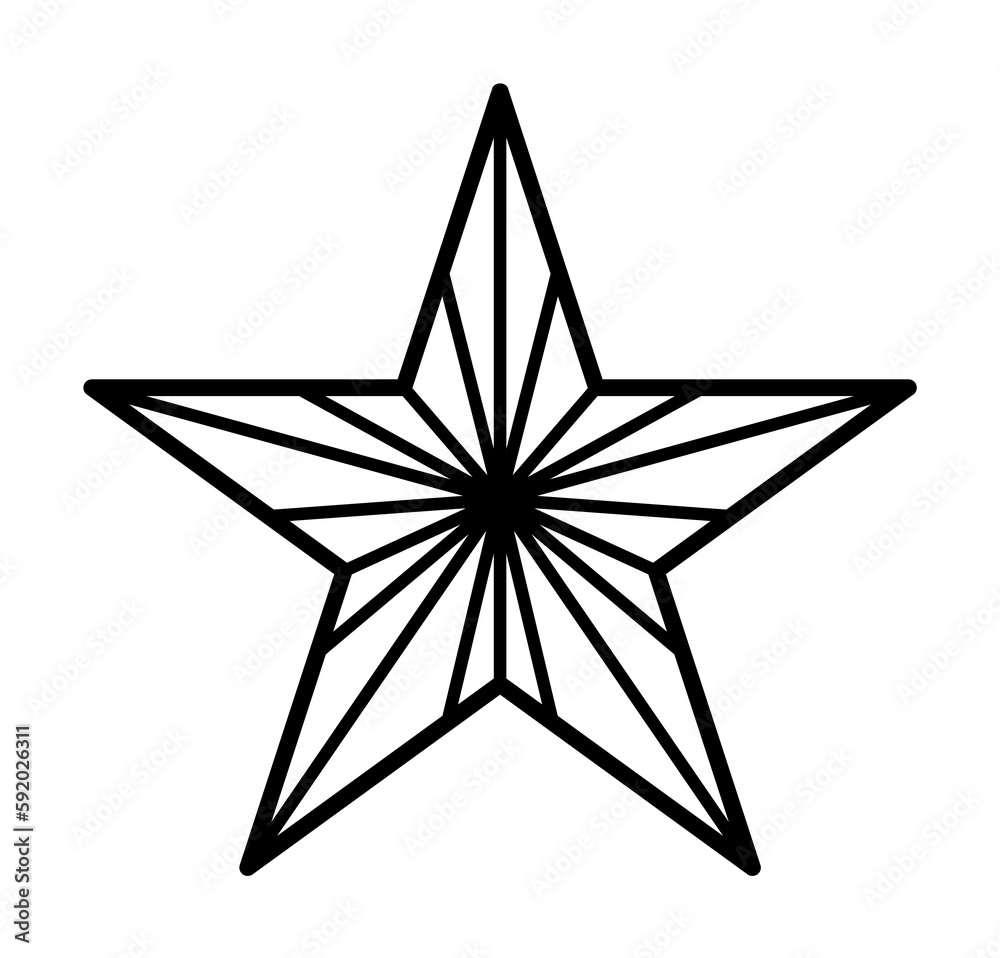 star line icon illustration on transparent background star line icon illustration on transparent background