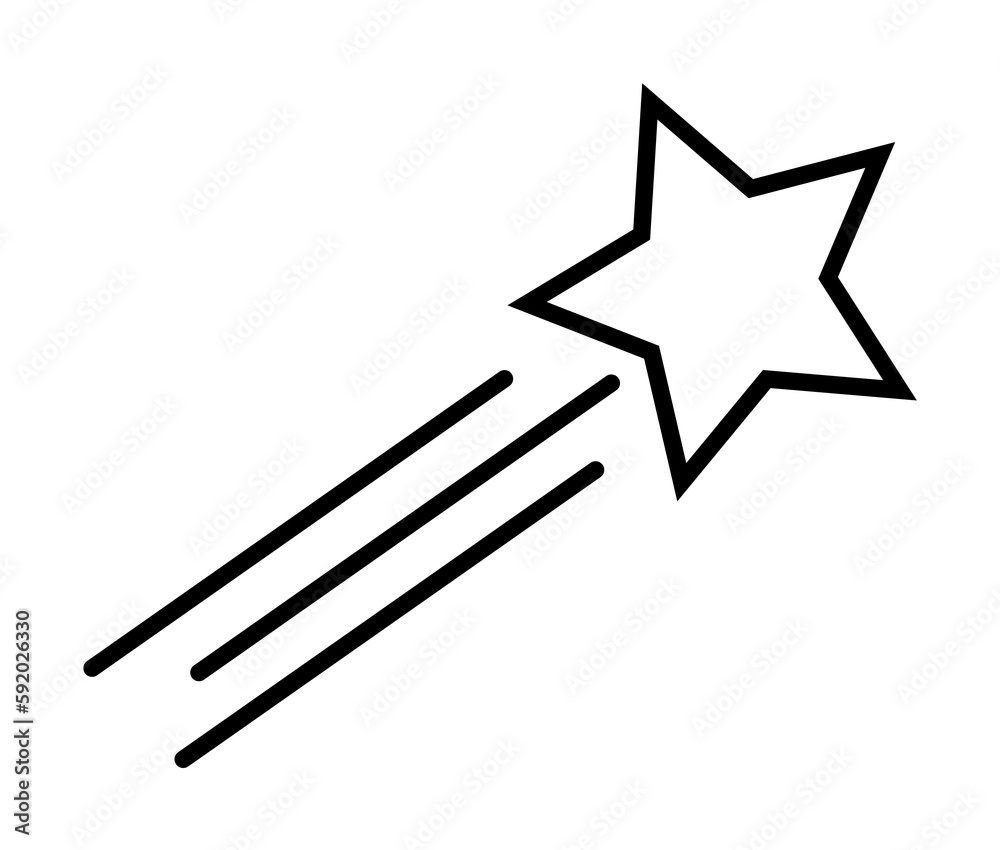 flying star line icon illustration on transparent background flying star line icon illustration on transparent background