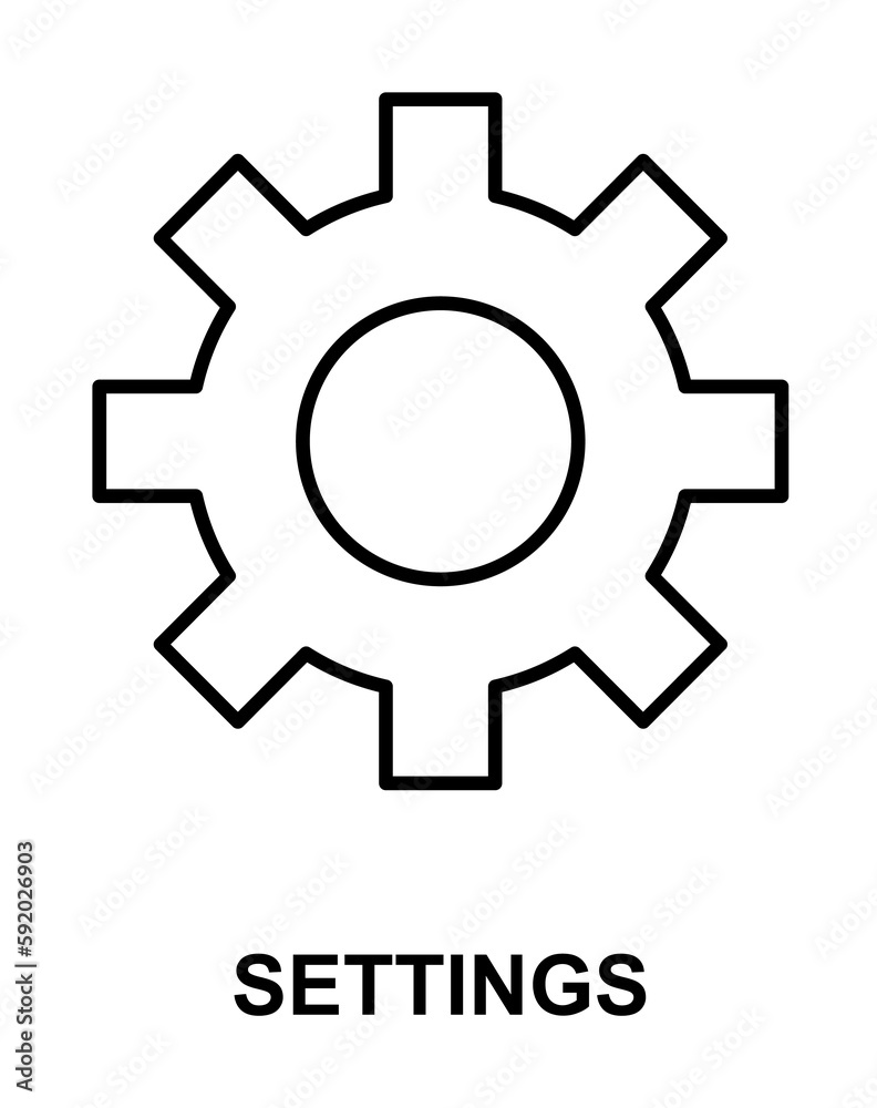 settings sign icon illustration on transparent background