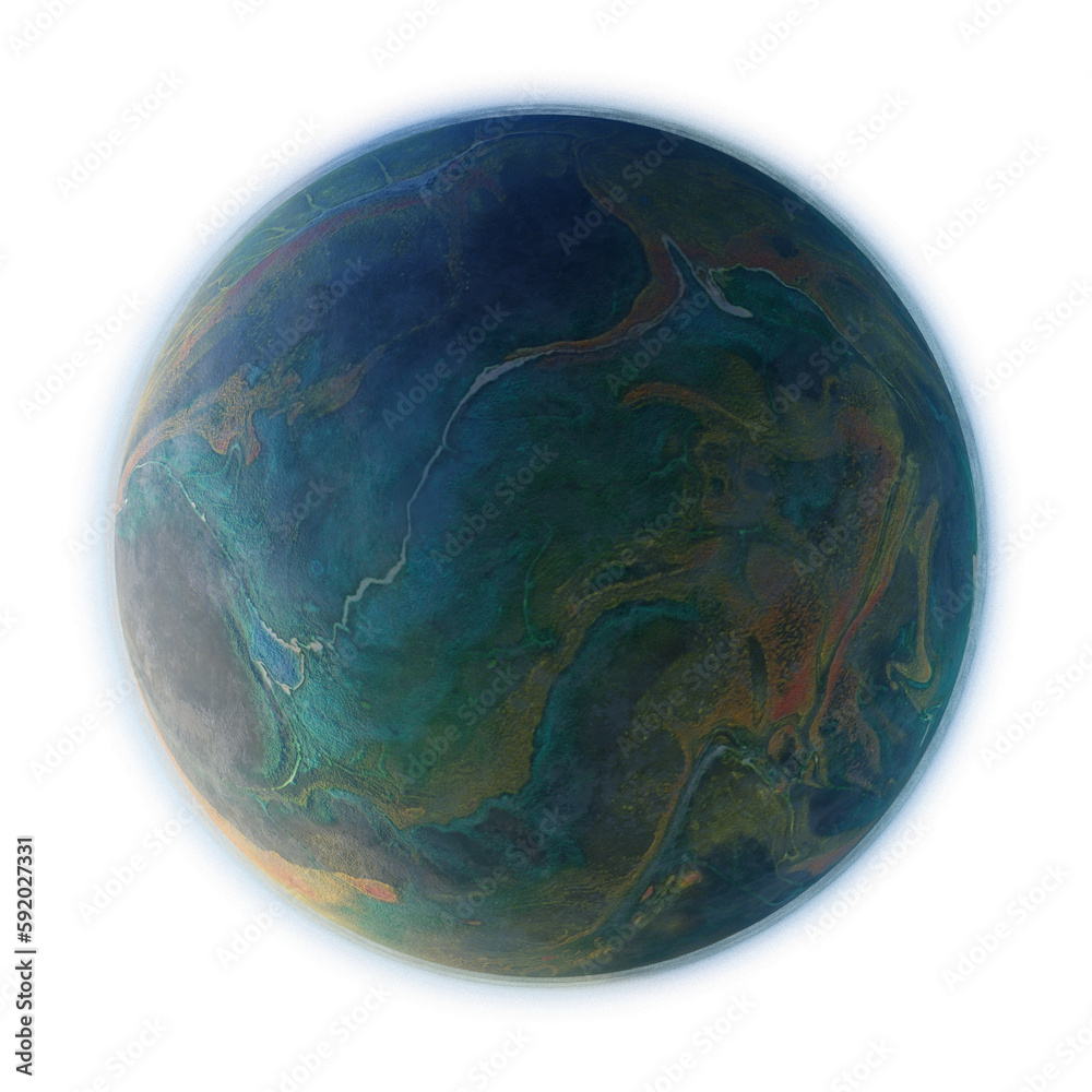 Exoplanet with water. Earth globe. Solar system.