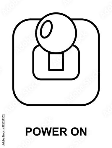 power on icon illustration on transparent background