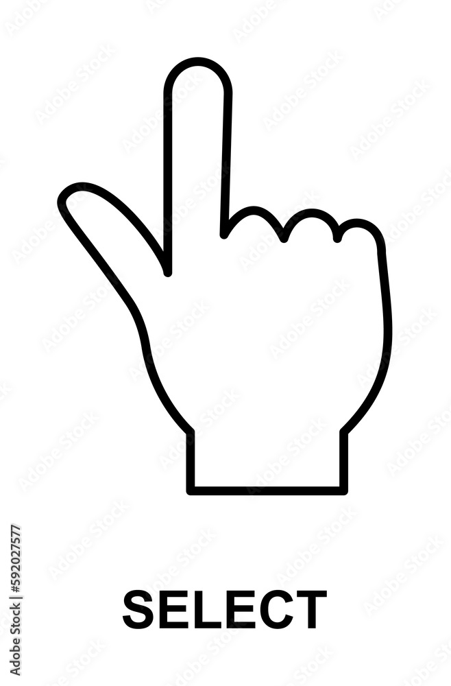 select hand icon illustration on transparent background select hand icon illustration on transparent background