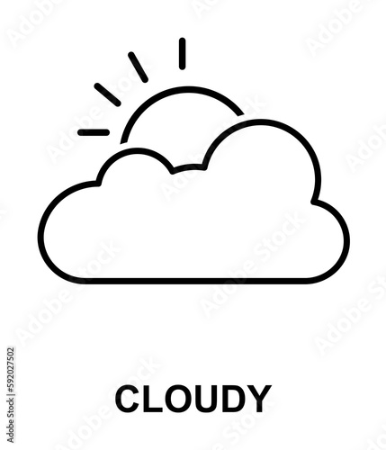 cloudy icon illustration on transparent background