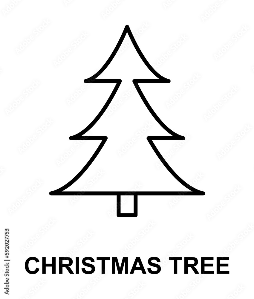 Christmas tree icon illustration on transparent background Christmas tree icon illustration on transparent background