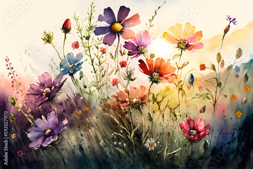Watercolor Flower Background