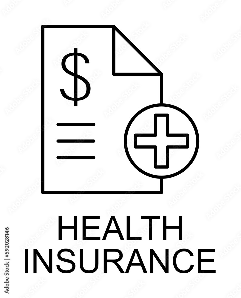 Obraz premium health insurance line icon illustration on transparent background
