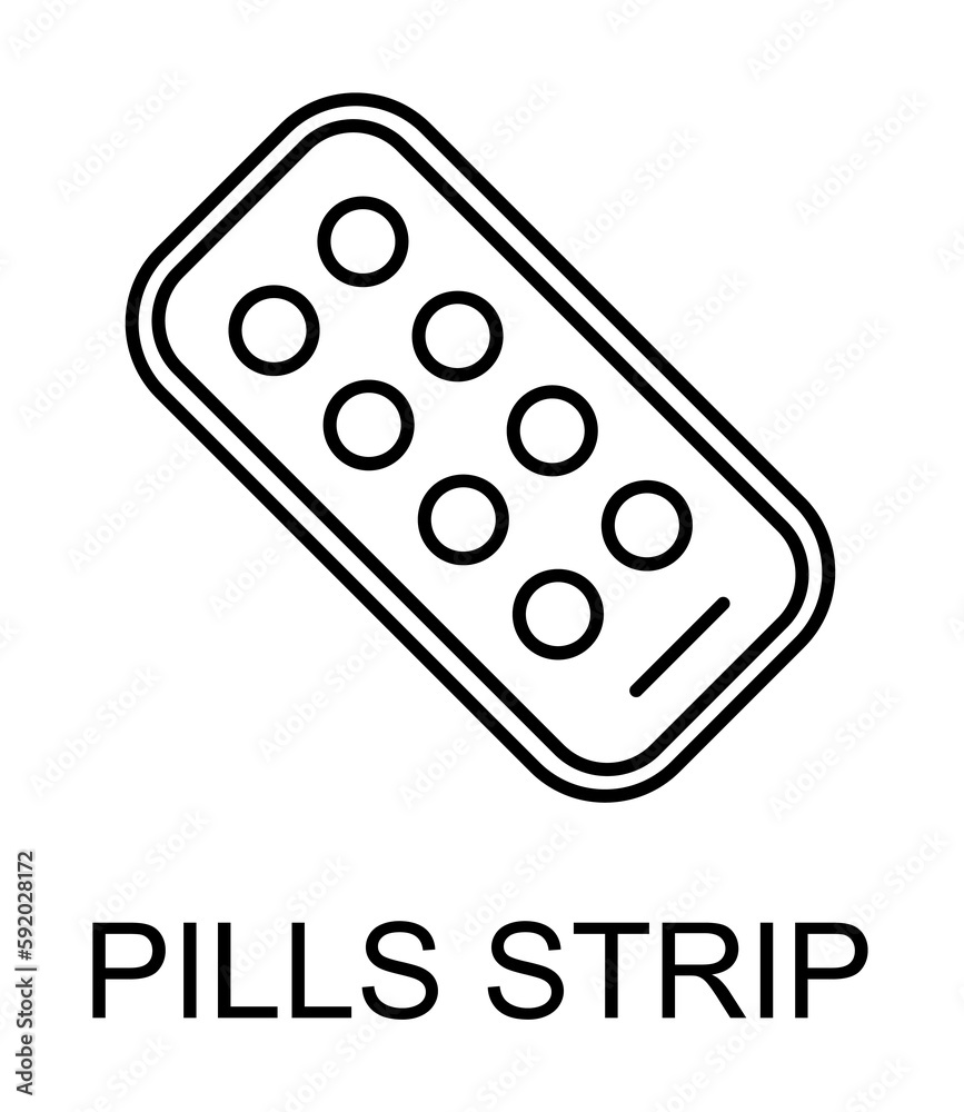 pills strip line icon illustration on transparent background pills strip line icon illustration on transparent background