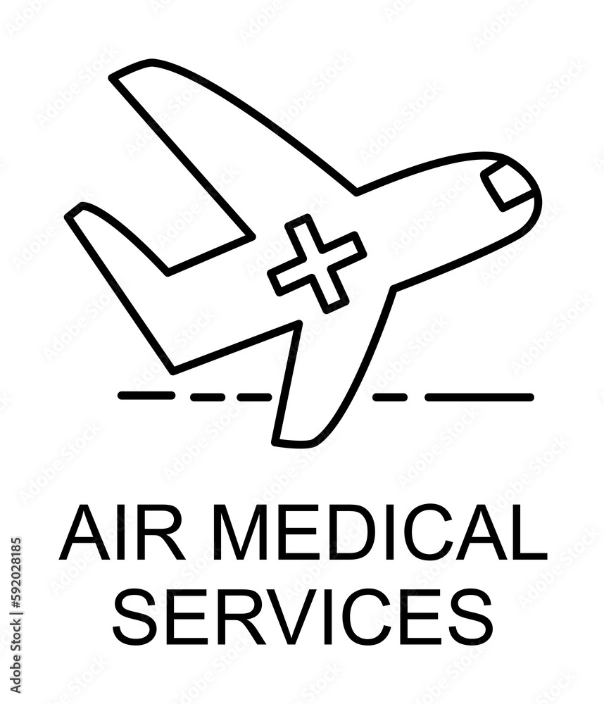 air medical services line icon illustration on transparent background air medical services line icon illustration on transparent background