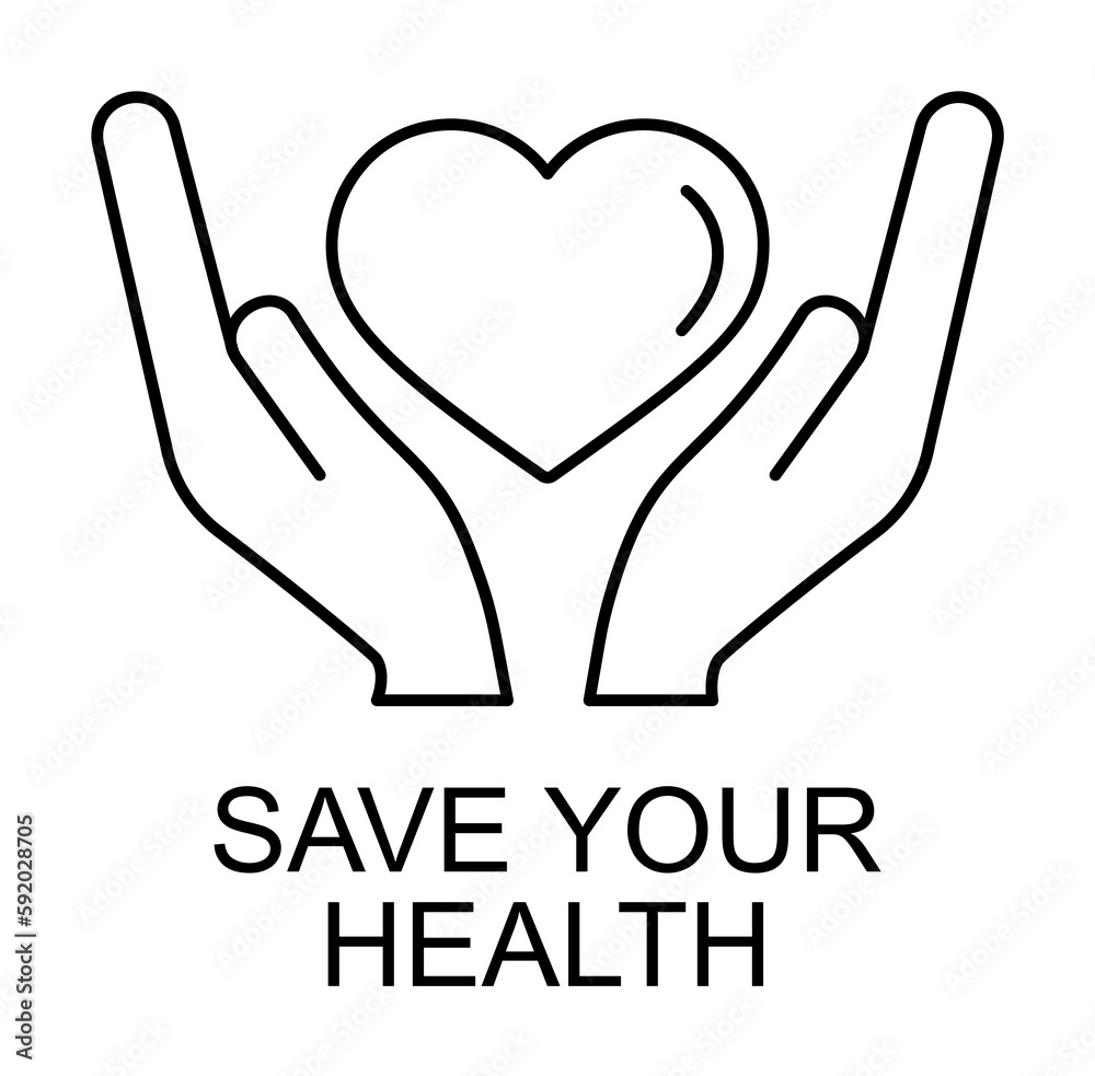 save your health line icon illustration on transparent background