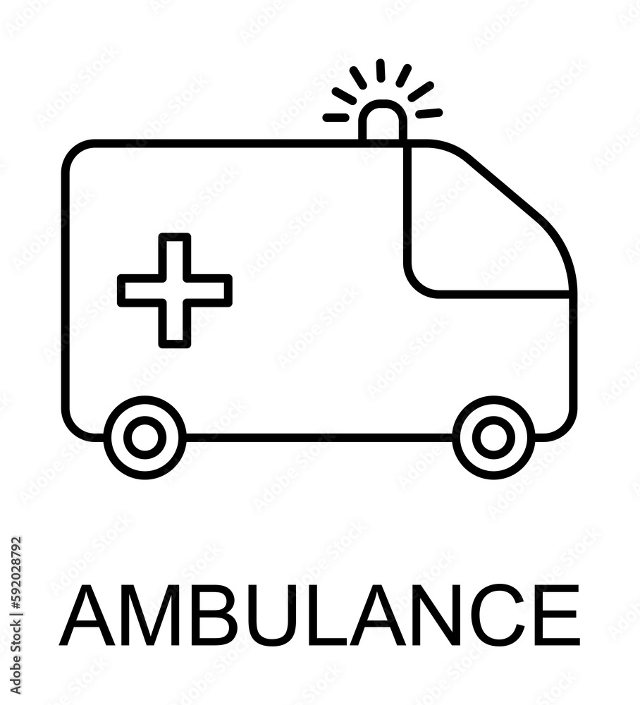 ambulance line icon illustration on transparent background ambulance line icon illustration on transparent background
