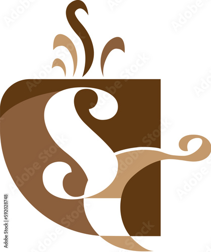 SC Letter coffee shop logo design Company Concept