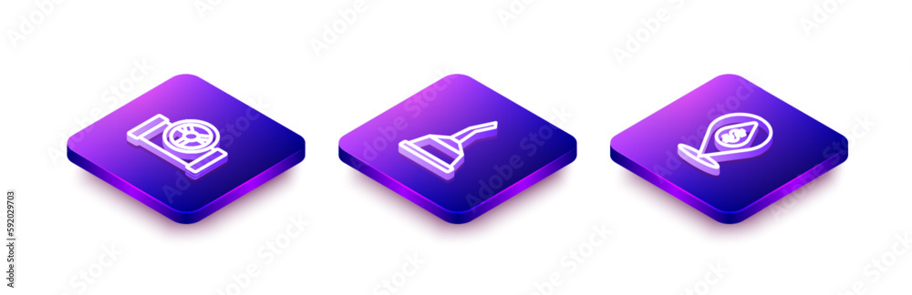 Set Isometric line Oil pipe with valve, Canister for motor machine oil and drop dollar symbol icon. Vector Set Isometric line Oil pipe with valve, Canister for motor machine oil and drop dollar symbol icon. Vector