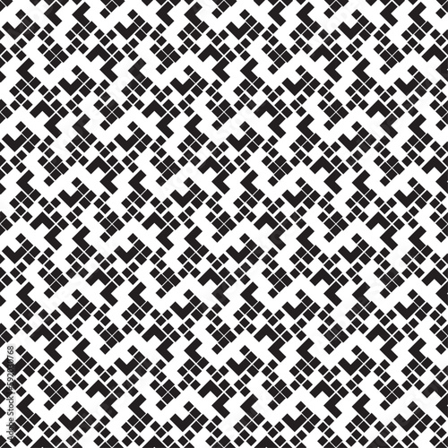 Vector seamless models. Modern stylish texture. Composition from regularly repeating geometrical element. Monochrome, simple. Vector illustrations.