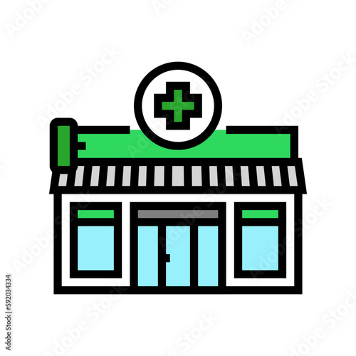 pharmacy store color icon vector illustration