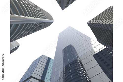 Low angle view of digitally generated modern buildings