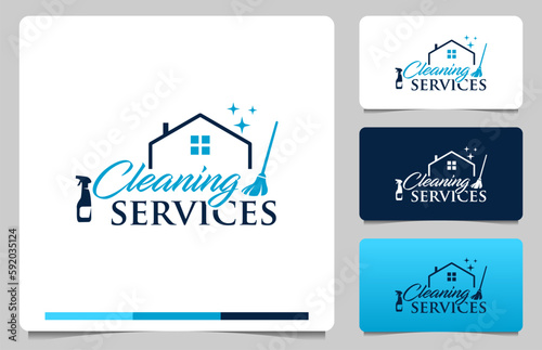 House Cleaning Service company badge, emblem. Vector illustration