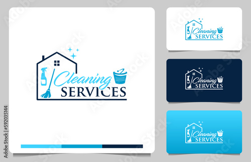 Home Cleaning Services Logo Design Vector template