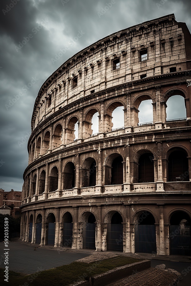 The Colosseum in Rome Italy, generative artificial intelligence