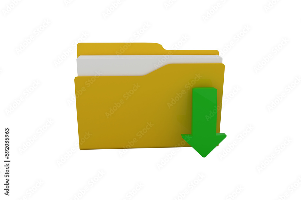 Digital image of folder with downloading arrow symbol Digital image of folder with downloading arrow symbol