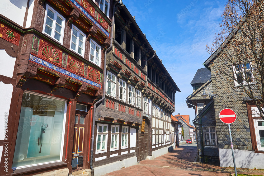 Altstadt-Impressionen in Goslar, Norddeutschland, Niedersachsen.