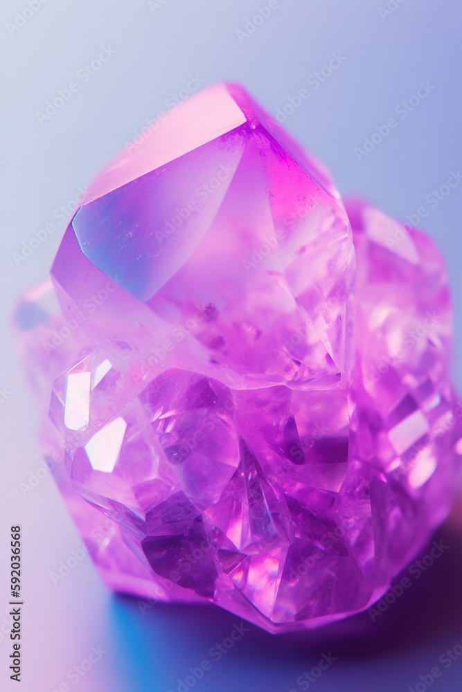 purple crystal quarts stone on gradient background purple crystal quarts stone on gradient background