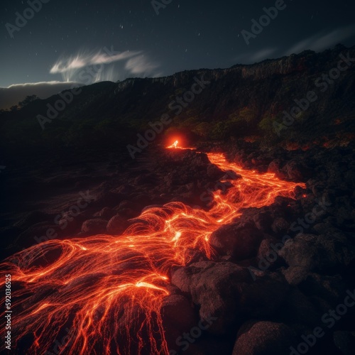 lava flowing down hill