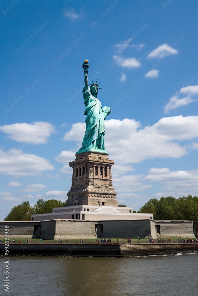 The Statue of Liberty in New York USA , generative artificial intelligence
