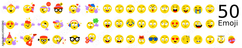 Emoji big set. Vector