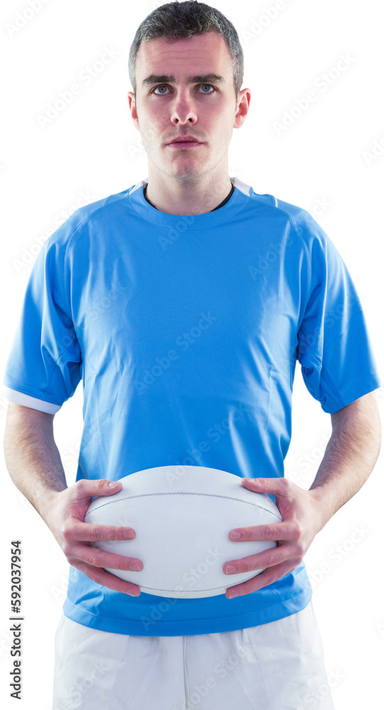 Rugby player holding a rugby ball Rugby player holding a rugby ball