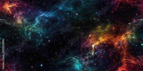Abstract Colorful Tiled Nebula Background