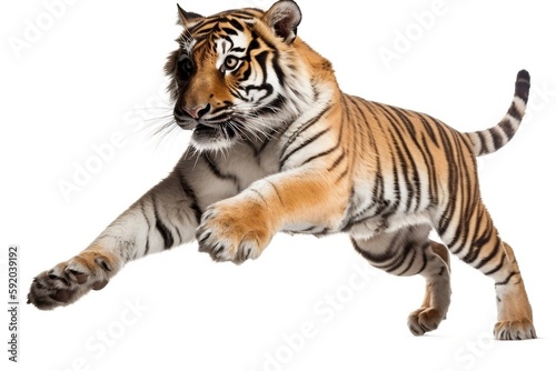 bengal tiger isolated on white background