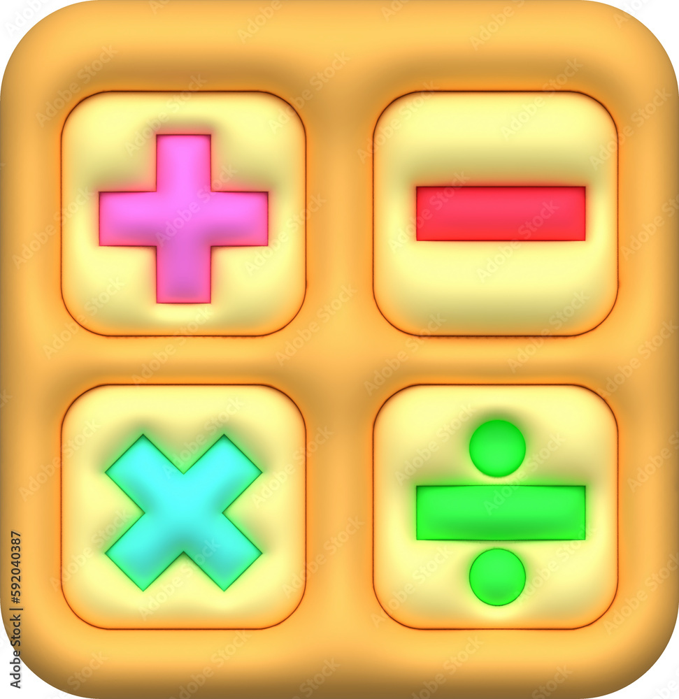 Fototapeta premium 3D illustration Calculator symbol icon