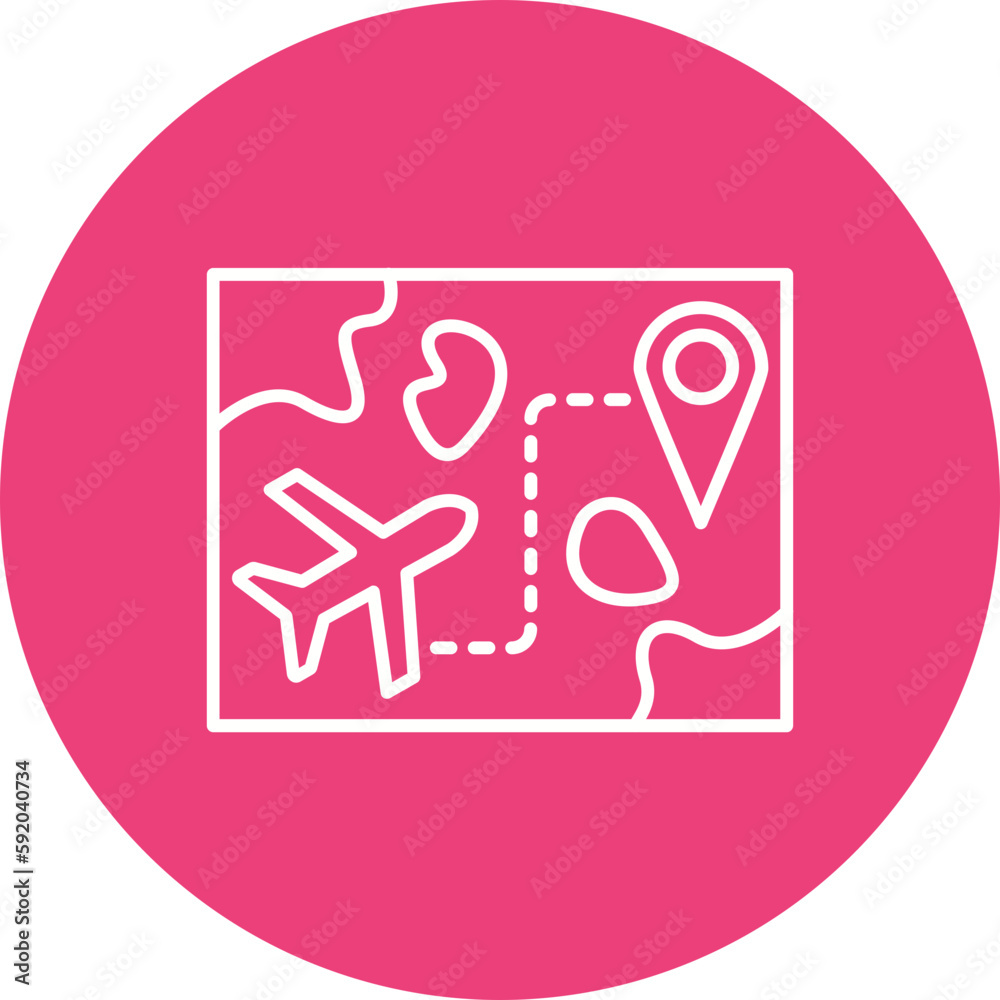 Route Multicolor Circle Line Inverted Icon Route Multicolor Circle Line Inverted Icon