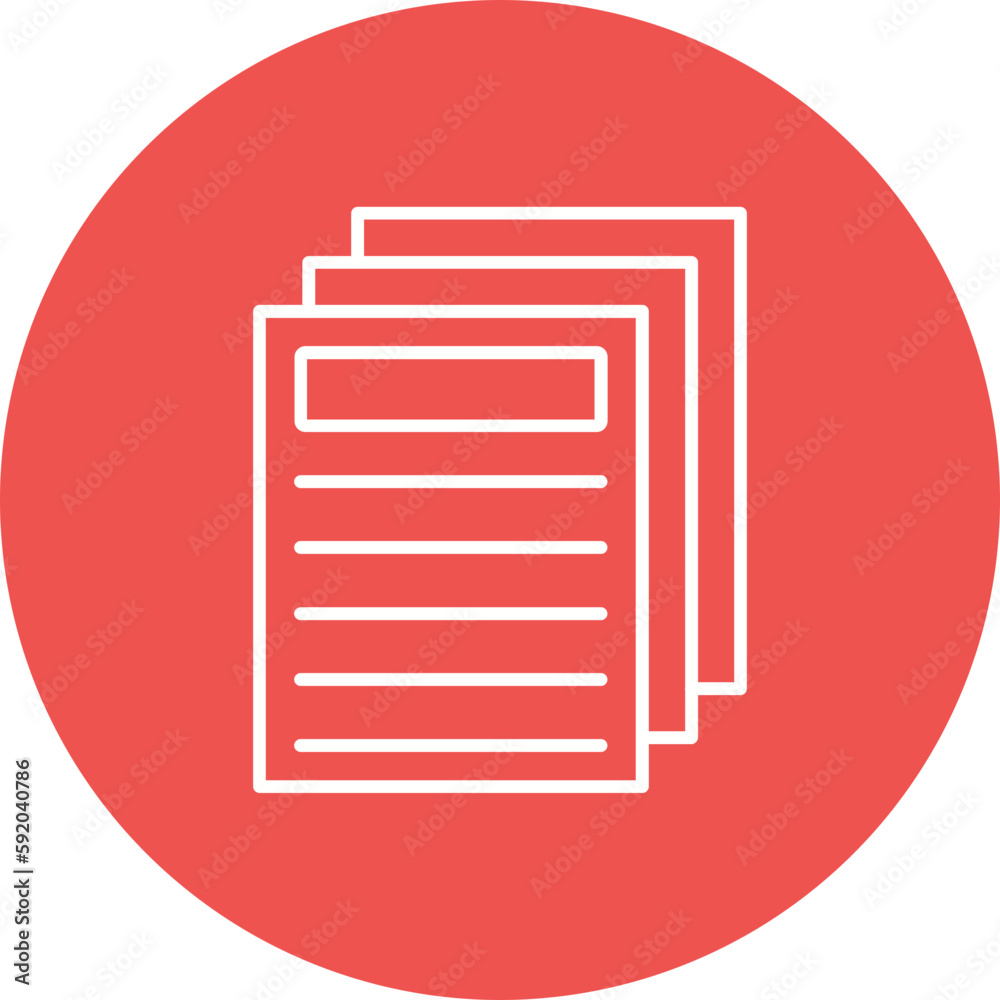 Document Multicolor Circle Line Inverted Icon Document Multicolor Circle Line Inverted Icon