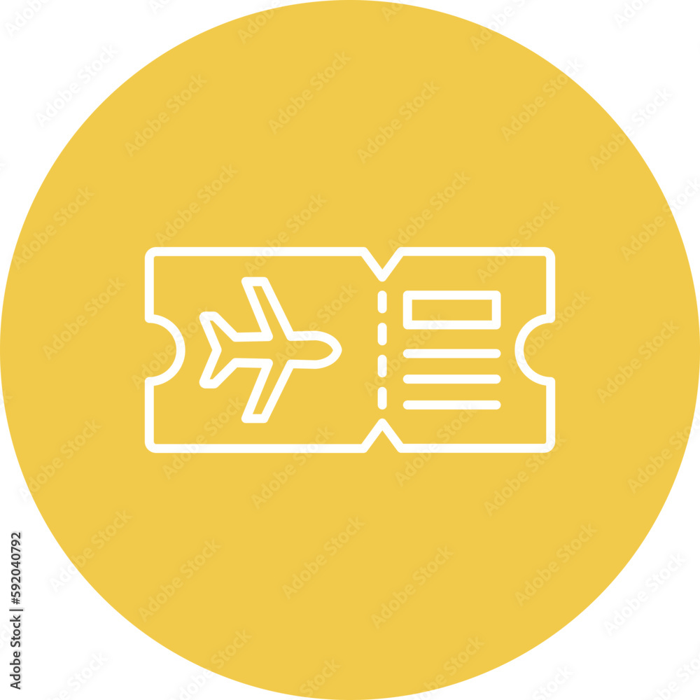 Plane ticket Multicolor Circle Line Inverted Icon Plane ticket Multicolor Circle Line Inverted Icon