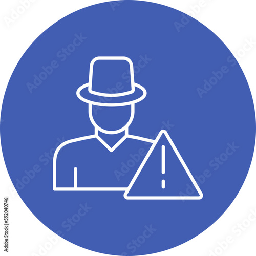 Outsider Multicolor Circle Line Inverted Icon