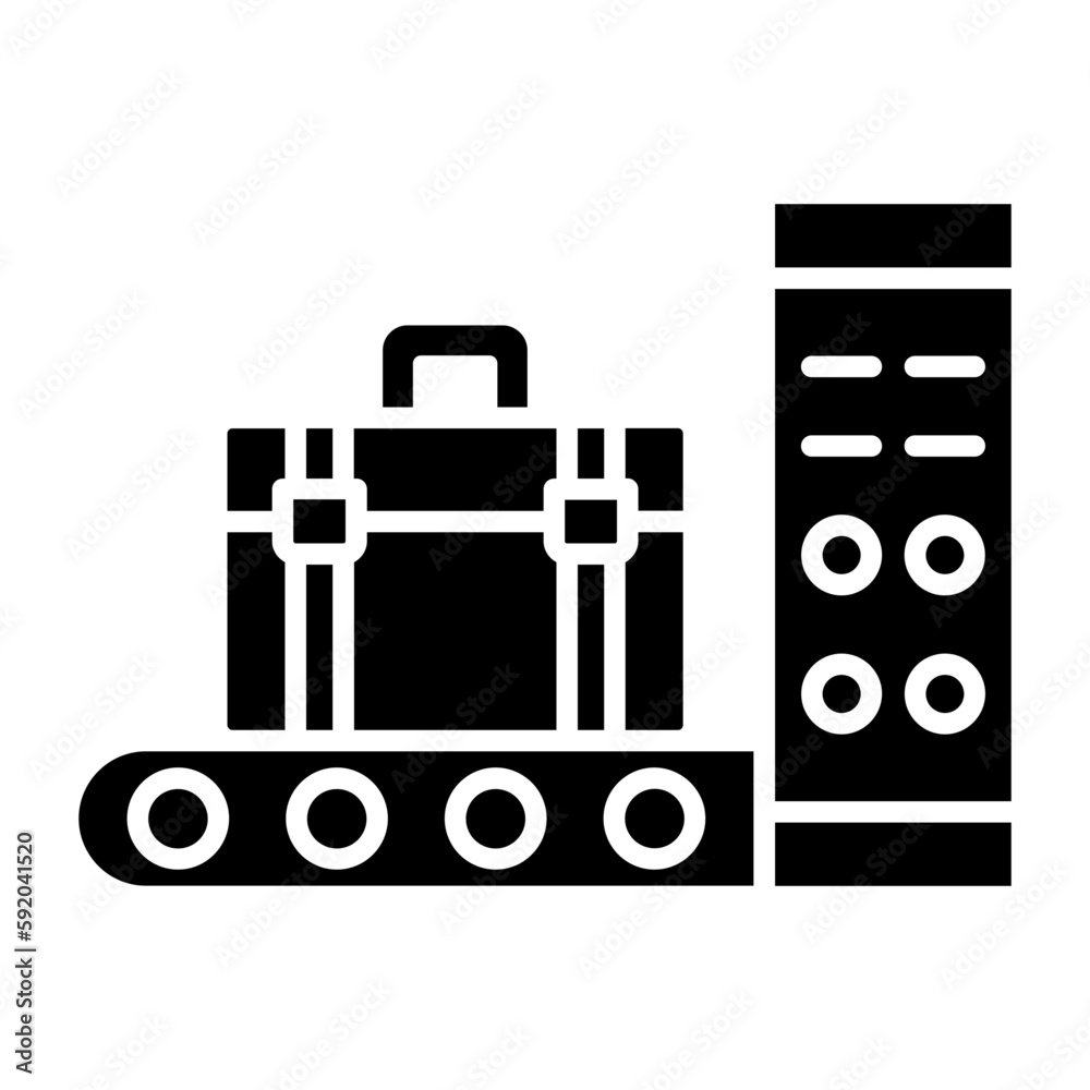 Luggage scan Glyph Icon Luggage scan Glyph Icon