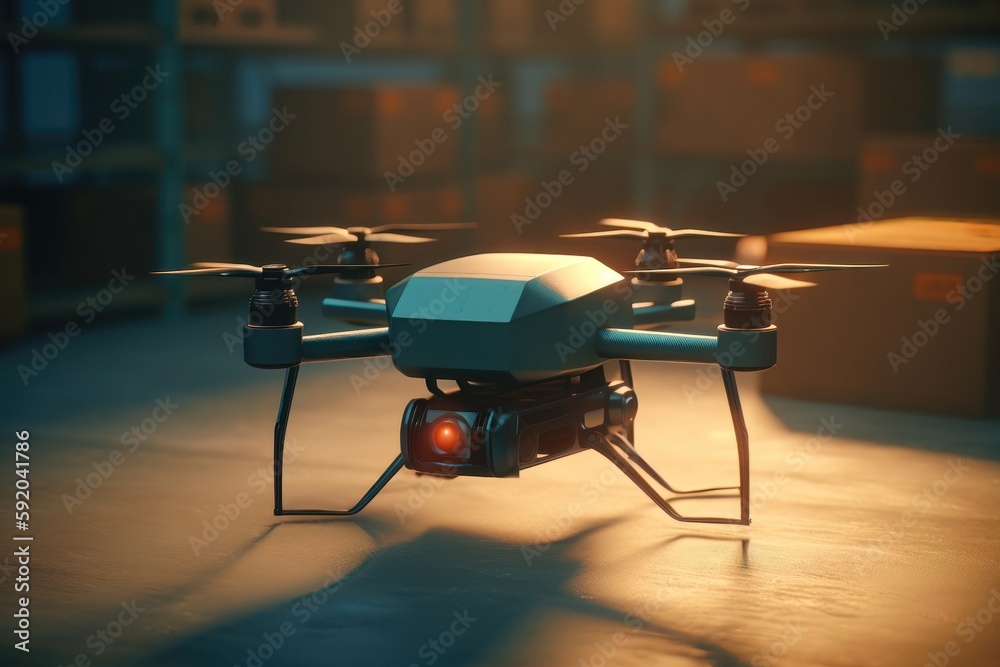 Delivery drone, Autonomous delivery robot. AI generated Stock ... Circuit Diagram