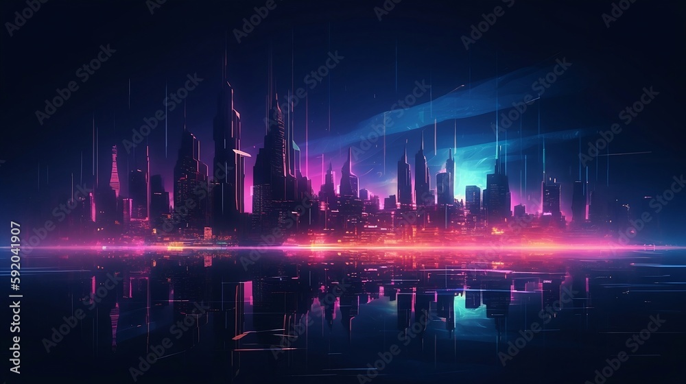 Futuristic Skyline - Generative AI Futuristic Skyline - Generative AI
