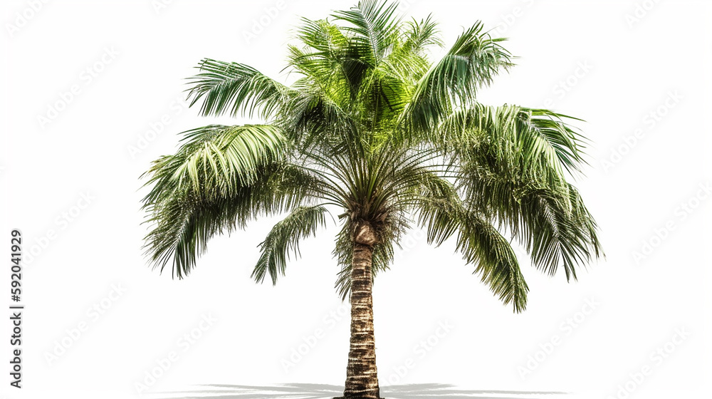 Obraz premium areca palm tree isolated on white Generative AI