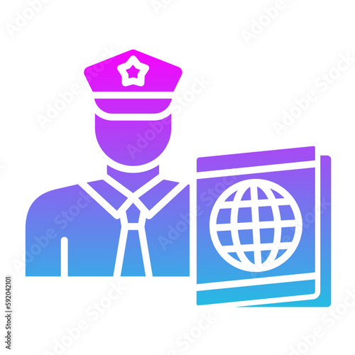 Passport control Glyph Gradient Icon