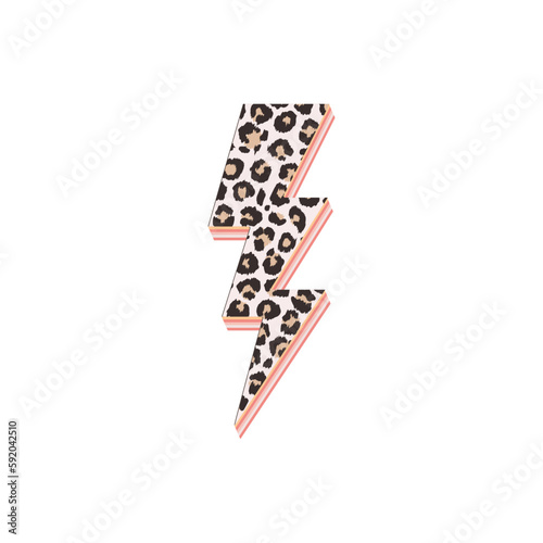 leopard  print lightning bolt vector