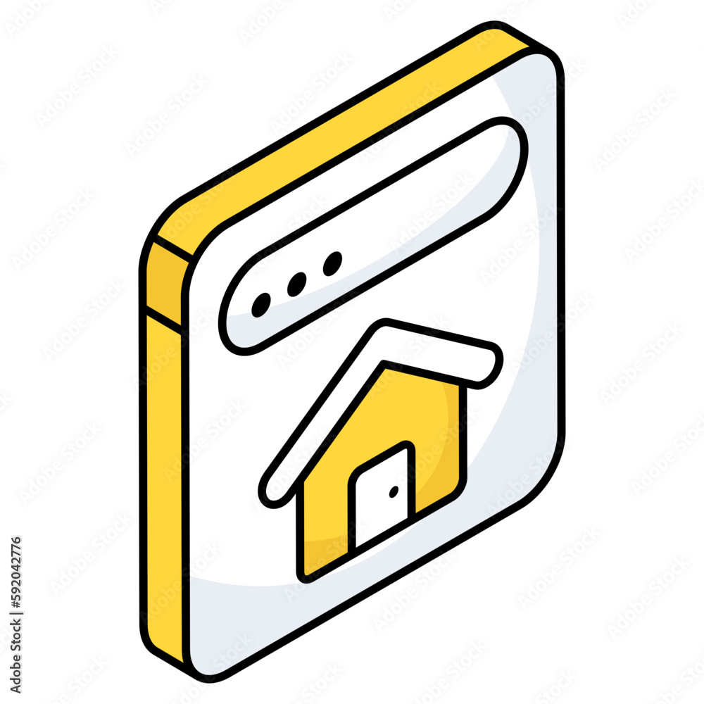Conceptual flat design icon of real estate website Conceptual flat design icon of real estate website