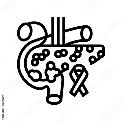 pancreatic cancer line icon vector illustration