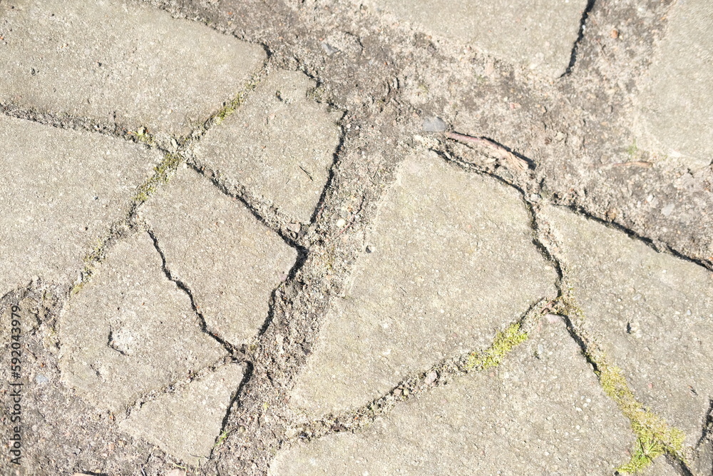 Obraz premium Asphalt, brick, stones and wooden texture. Yellow and green graphic materials 