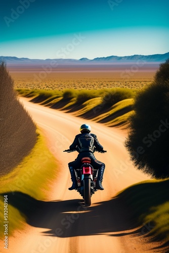motorcyclist in the country