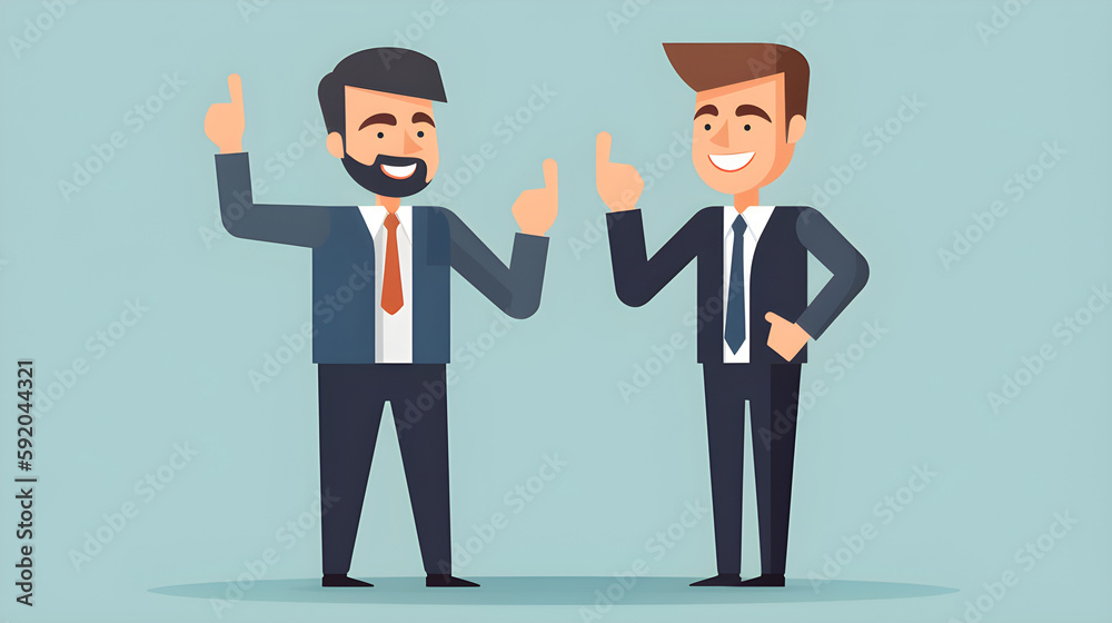 Vibrant vector illustration of two smiling entrepreneurs exuding confidence and positivity, perfect for business-related designs. Vibrant vector illustration of two smiling entrepreneurs exuding confidence and positivity, perfect for business-related designs.