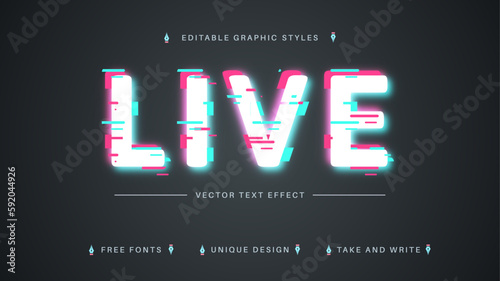 Live Glitch - Editable Text Effect, Font Style