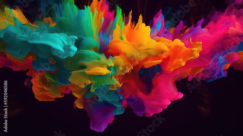 Colored paint background, Bright color. Generative Ai