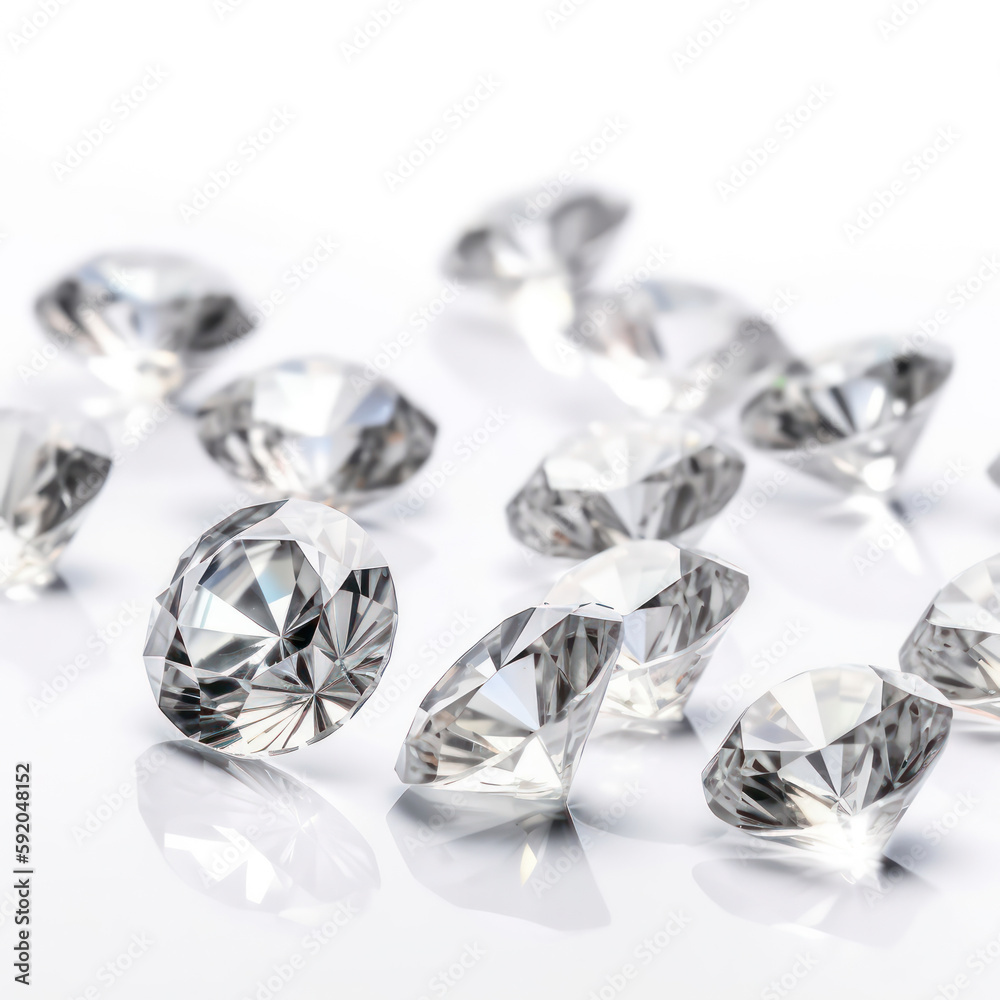 Diamonds on a White Background Diamonds on a White Background